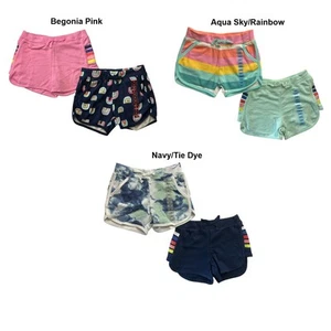 Eddie Bauer Girl's 2-Pack Soft Cotton Blend Elastic Waist Everyday Shorts - Picture 1 of 4