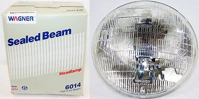 Wagner Sealed Beam 7" Round Headlight #6014 12v Car Truck Motorcycle Head Light - Image 1 of 3