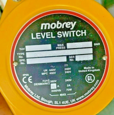 MOBREY  Level Switch S36D6A/F21/1 Vertical Float for Pump Control 30 BAR - Image 1 of 4
