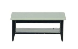 Dolls House Grey & Black Retro Coffee Table with Shelf Living Room Furniture - Picture 1 of 8