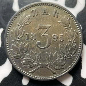 1895 South Africa 3 Pence Threepence Lot#MK185 Silver! - Picture 1 of 2