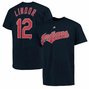 #12 Lindor Indians MLB Youth Performance Player Name Number Jersey T-Shirt - Picture 1 of 1