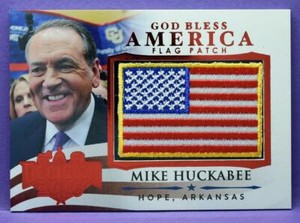 Decision 2016 Ser. 1 Mike Huckabee RED FOIL GOD BLESS AMERICA Flag Patch #GBA13