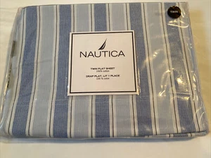 Nautica Twin Flat Sheet, Blues Cruise, 100% Cotton - Picture 1 of 4