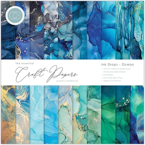 Craft CON PAPRPAD12, Ink Drops-Ocean, 20 Designs - Picture 1 of 12