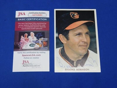 Brooks Robinson Autographed Photo Card / Postcard ~ Baltimore Orioles ~ JSA COA - Image 1 of 4