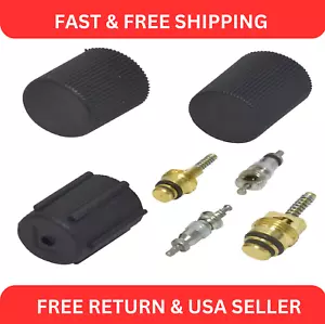 A/C System Valve Core and Cap Kit Set For Buick Dodge Ford Jeep Lincoln Mercury - Picture 1 of 4