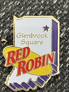 Prendedor Red Robin Restaurant GLENBROOK SQUARE INDIANA Mapa Estatal Esquema Raro Difícil de Encontrar Yum - Imagen 1 de 1