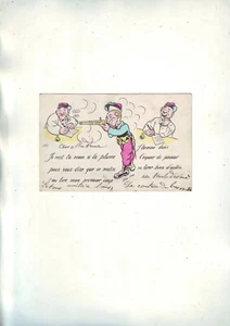 carte postale ancienne humoristique -- dos vierge - ecrite sur devant - Picture 1 of 2