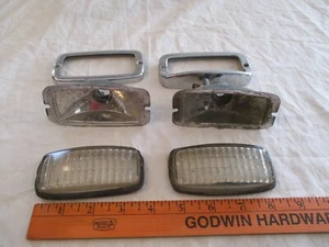 Vtg Volkswagen Porsche HELLA 100927 Back Up Light Lens, Bezels, Chrome Housings. - Picture 1 of 13