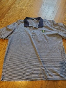OHCC Polo Shirt Men’s XL Oak Hill CC Blue And Gray Striped Supima Cotton - Picture 1 of 6