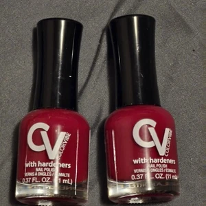 2 ~ COLOR VIBE CV ~ JUST BITTEN ~ WITH HARDENERS NAIL POLISH ~ 0.37 fl oz EACH - Picture 1 of 2