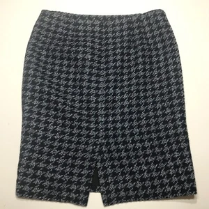 Gonna donna Ann Taylor Factory taglia 10 blu navy tessuto misto lana matita - Foto 1 di 12