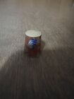 Vintage Thimble Blue Butterfly & Red Enamel & Gold Tone Metal