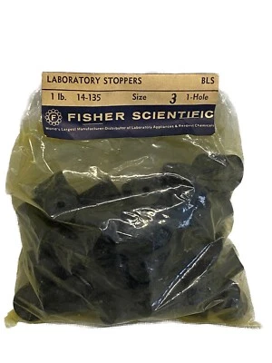 (1 lb.) FISHER SCIENTIFIC Size 3 Laboratory Rubber Stoppers 1-Hole 14-135 - Image 1 of 3