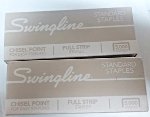 LOT of 2 Swingline box of chisel point full strip Standard 1/4 staples 5000 per - Picture 1 of 8