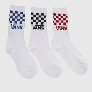 VANS CLASSIC CHECK CREW SOCKS - WHITE CHECKERS - Picture 1 of 1
