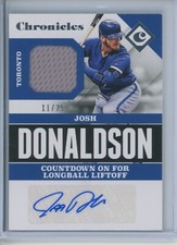 2017 Panini Chronicles Josh Donaldson Signature Swatches Auto 11/25 CSS-JD Jays