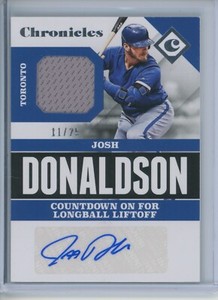 2017 Panini Chronicles Josh Donaldson Signature Swatches Auto 11/25 CSS-JD Jays