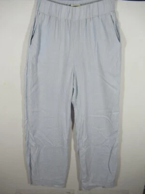 Abercrombie & Fitch Ultra High Rise Linen Viscose Pants Women Small Blue Relaxed - Image 1 of 4