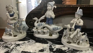 GOLDEN CROWN E&R lamb mandolin sheep Boy & Geese Girl & sheep 3 Pieces - Picture 1 of 11