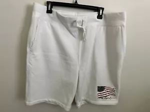 Polo Ralph Lauren 9-1/2"-Inch American Flag Fleece Shorts White Men Size XXL 2XL - Picture 1 of 6