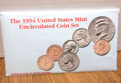 1994 P & D Uncirculated 10 Coin Mint Set Original Government Package - Image 1 of 4