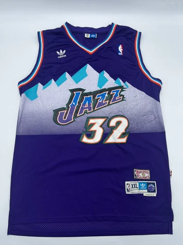 Karl Malone 32 Utah Jazz NBA Adidas Hardwood Classics Basketball Jersey XXL +2 Cover