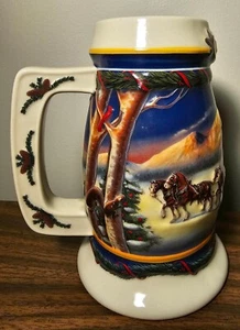 Budweiser Holiday Beer Stein - 2000 - Holiday In The Mountains - Picture 1 of 4