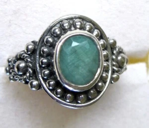 Genuine Emerald Ring / Artisan Designed / Size 7 / 925 Sterling Silver / 1.6ct - Picture 1 of 7