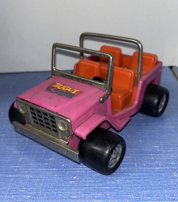 Vintage Buddy L Buggy Hauler Pink Orange Jeep Metal Toy Japan - Image 1 of 4