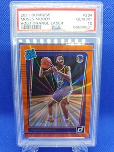 Moses Moody Rookie Holo Orange Laser 2021 Donruss Basketball Card #234 PSA 10 - Picture 1 of 2