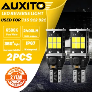 AUXITO 921 T15 912 904 906 916 LED Backup Reverse Light Bulb White Bright 6500K - Foto 1 di 12