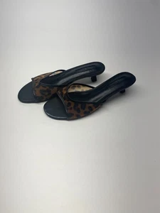 Tony Bianco Pru Damen-Slipper Leopard Nylon Pfennigabsatz Sandale Größe 8 - Bild 1 von 8