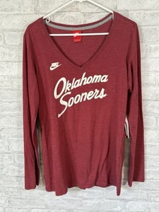 NWT Oklahoma Sooners Women’s LS T-Shirt Red V-Neck Long Sleeve Tee Size 1X - Picture 1 of 7