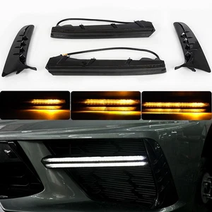 Fits CORVETTE C8 Stingray Coupe Carbon Flash LED Grill Bezel For Light Bars DRL - Picture 1 of 21