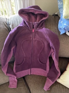 Lululemon giacca con cappuccio subacquea stampata a righe accogliente donna taglia 6 - Foto 1 di 6