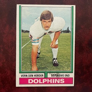1974 Topps Set VERN DEN HERDER ROOKIE #12 MIAMI DELPHINS - NR-MINT *ALTA QUALITÀ* - Foto 1 di 2