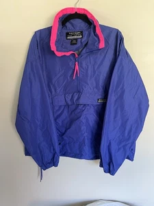 Weißer Sierra Pullover Windbreaker Skijacke Damen M Lila Rosa Retro Taschen - Bild 1 von 9