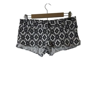 EMPYRE Black White Punk Emo Festival Stretch Mini Shorts SZ 9 - Picture 1 of 7