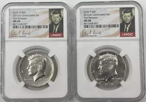 2025 P D KENNEDY NGC MS 68 HALF DOLLAR 2 COIN SET FACING WEST⭐FIRST RELEASES⭐ - Picture 1 of 3