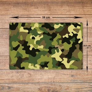 Camouflage Glass Chopping Board - Cutting Board Worktop Saver Green and Black A3 - Picture 1 of 5