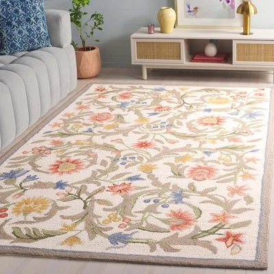 Chelsea Collection Area Rug - 5'3" x 8'3", Ivory, Hand-Hooked French Country ... - Image 1 of 4