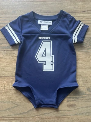 Camiseta deportiva infantil Dallas Cowboys #4 Dak Prescott niño bebé joven 9 meses nueva sin etiquetas Foto 1 de 4