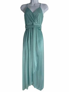 Abito midi donna vintage House of Bianchi XS/S verde finto avvolgente discoteca anni 70 festa - Foto 1 di 17