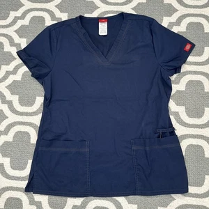 Navy Blue Dickies Scrub Top Gen Flex V Neck DK800 - Picture 1 of 8