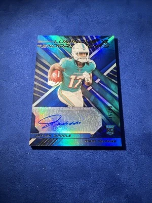 2021 Panini XR - Luminous Endorsements Jaylen Waddle #LUM-JWA Blue /49 (AU, RC) - Image 1 of 2