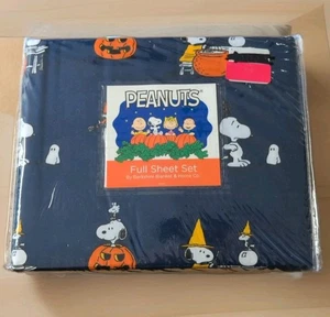 Berkshire Peanuts Halloween Snoopy Woodstock magischer Kürbis blau komplettes Lakenset - Bild 1 von 1