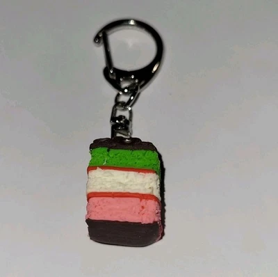 Accesorio con clip para pastel arco iris de Navidad italiano para mujer llavero pastel de postre  Foto 1 de 4