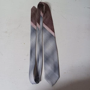 Marc De Paris Herren Krawatte Polyester 58" L grau, weiß und rosa. - Bild 1 von 6
